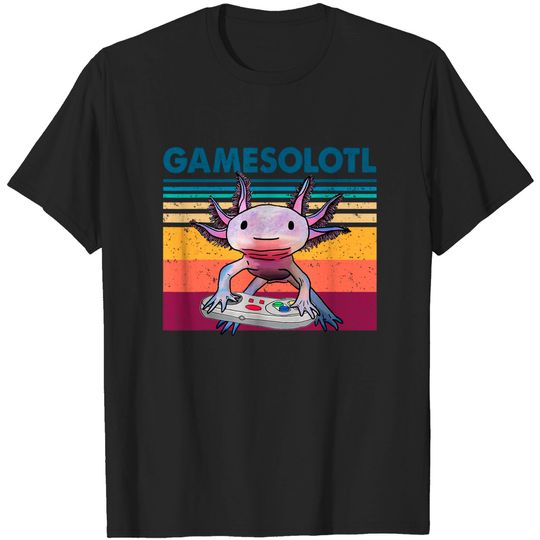 Discover Axolotl Fish Playing Video Game White T-Shirt