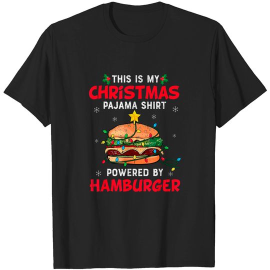 Discover Christmas Powered By Hamburger Tree Lights Cheeseburger T-Shirt