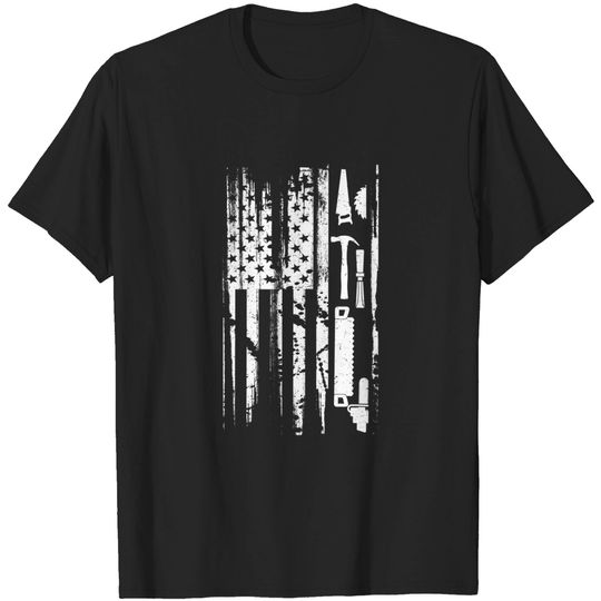 Discover American Flag Woodworking T Shirt
