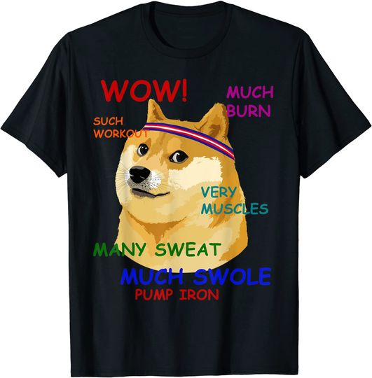 Discover Very Fitness Doge T-Shirt Wow! T-Shirt