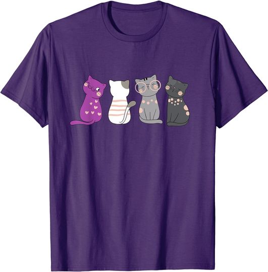 Discover Asexuality Ace Flag Kawaii Cat Lover Gift Equality Asexual T-Shirt