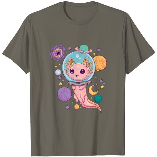 Discover Space Axolotl Kawaii Pastel Goth Anime Aesthetic Nu Goth T-Shirt
