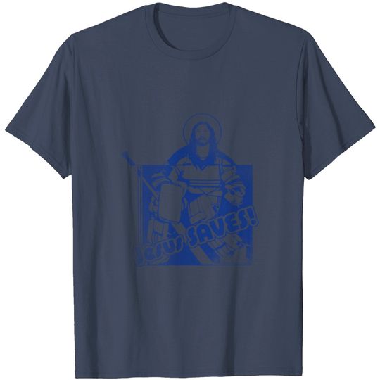 Discover Jesus Saves Funny Hockey Adult T Shirt
