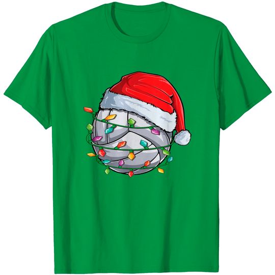 Discover Christmas Volleyball Santa Hat Xmas T-Shirt