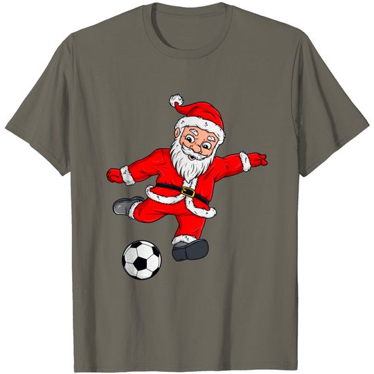 Discover Christmas Santa Claus Soccer Ball Xmas T-Shirt