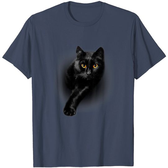 Discover Black Cat Yellow Eyes T-Shirt Cats Tee Shirt Gifts