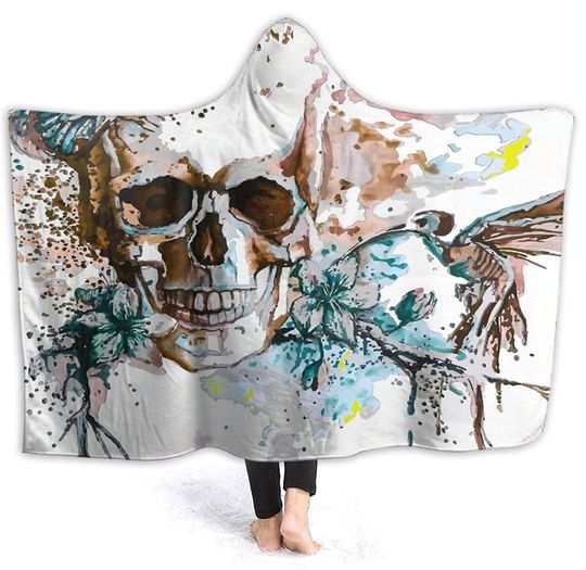 Discover Hooded Blanket Colorful Skul Wearable Blanket Hoodie Cloak Throw,Ultra Soft Fluffy Blankets