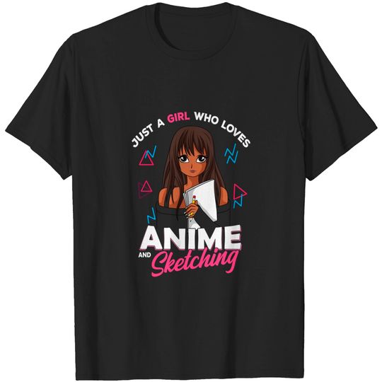 Discover Just A Girl Who Loves Anime and Sketching Anime Lover Gift T-Shirt