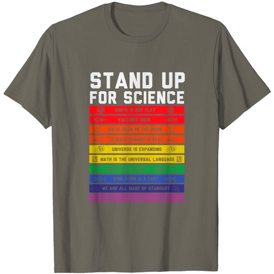Discover Stand Up For Science Flat Earth Conspiracy T-Shirt