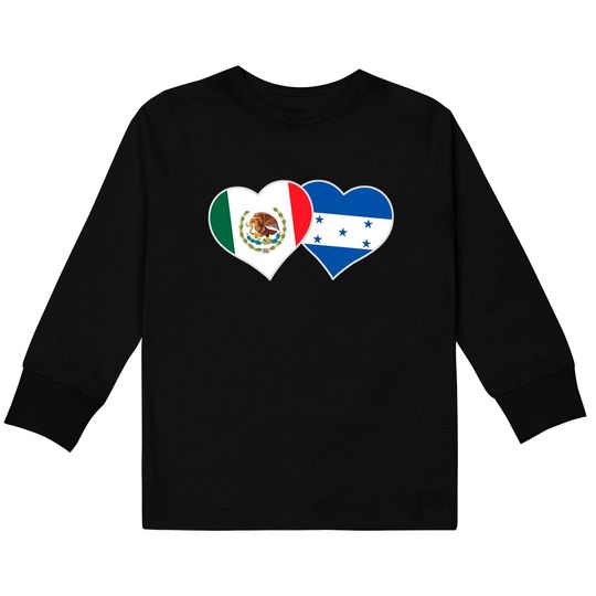 Discover Mexican Honduran Heart Love Mexico Honduras Flag Kids Long Sleeve T-Shirt
