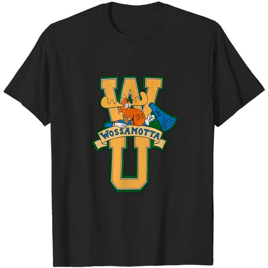 Discover Rocky and Bullwinkle Wossamotta U Logo Shirt
