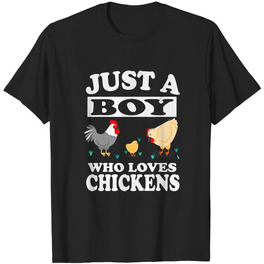 Discover Just A Boy Who Loves Chickens Farm Chicken Gift T-Shirt