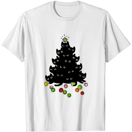 Discover Cat Lovers Cute and Funny Holiday Tree Christmas T-Shirt