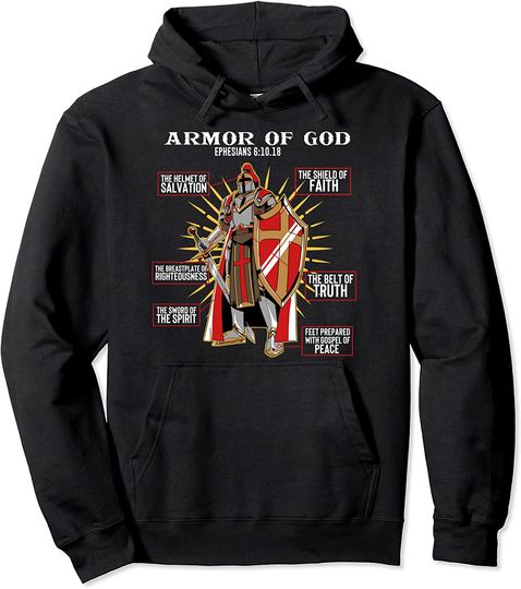 Discover Crusader Flag Hoodie Armor Of God Religious Christan Knight Templar Crusader