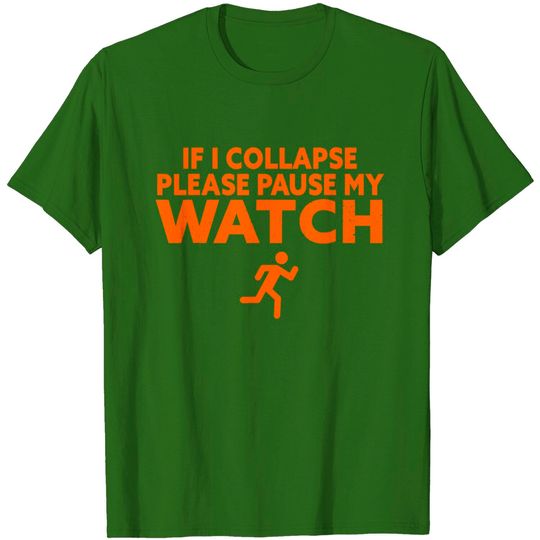 Discover Runner Silhouette  T-shirt If i collapse please pause my watch funny running Xmas