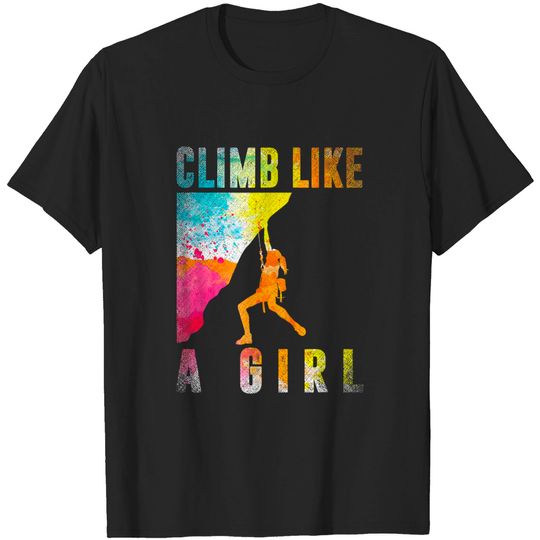 Discover Bouldering Rock Climber Women Girls Kids Rock Climbing T-Shirt