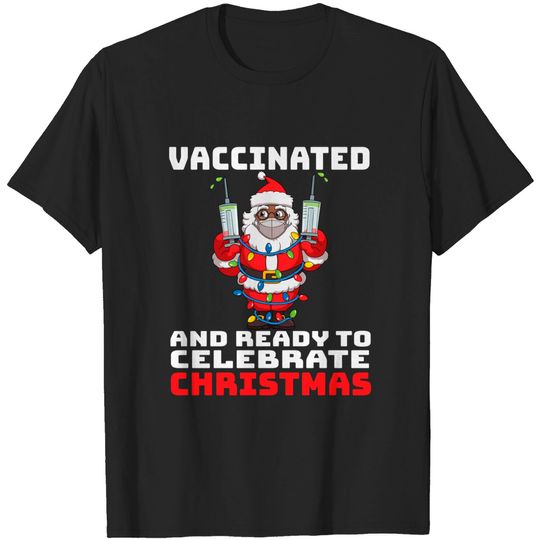 Discover African American Santa Claus Vaccinated Christmas T-Shirt
