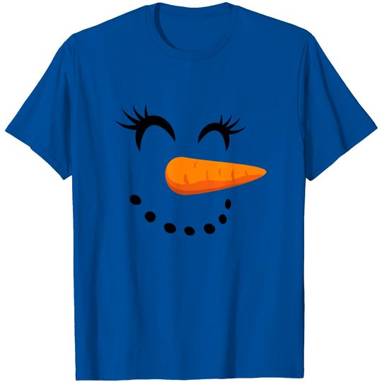 Discover Eyelashes Christmas Snowman Face T-Shirt