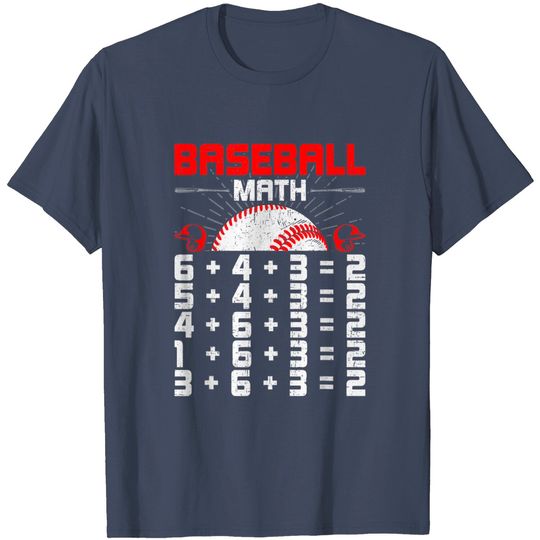 Discover Baseball Math Double Play Baseball Lover T-Shirt