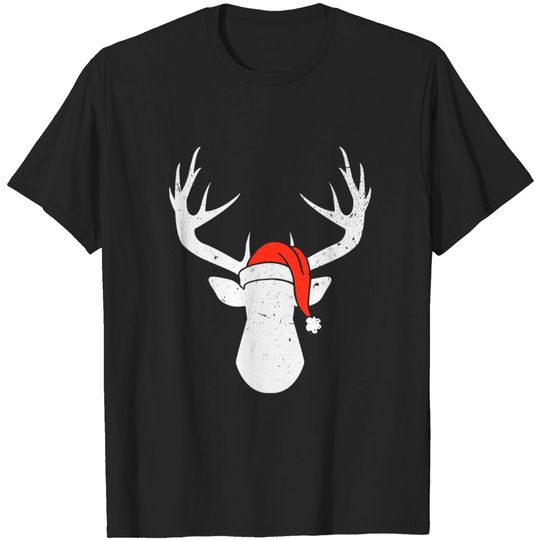 Discover Deer With Santa Hat T-Shirt