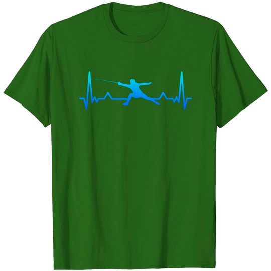 Discover Fencing Saber Heartbeat Line Dad Gift T-Shirt