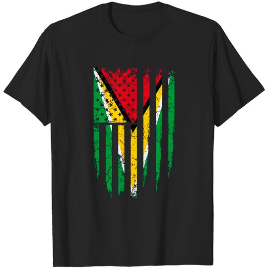 Discover American Guyana & America Flag T Shirt