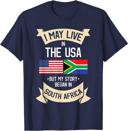 Discover South Africa American Flag USA South African Roots Gifts T-Shirt