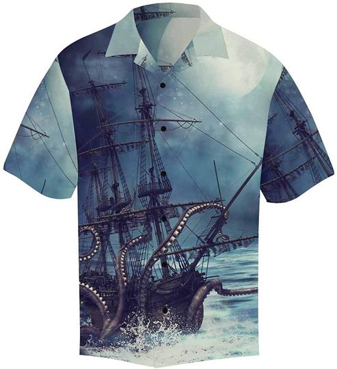 Discover Men's Casual Hawaiian Shirt Underwater World