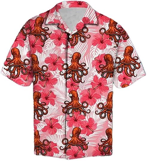 Discover Tropical Flowers Hibiscus Octopus Hawaii Shirt