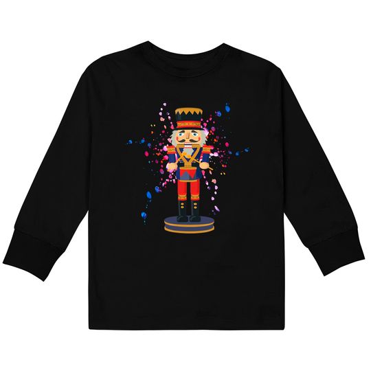Discover Splatter Kids Long Sleeve T-Shirt Nutcracker Watercolor Paint Splatter