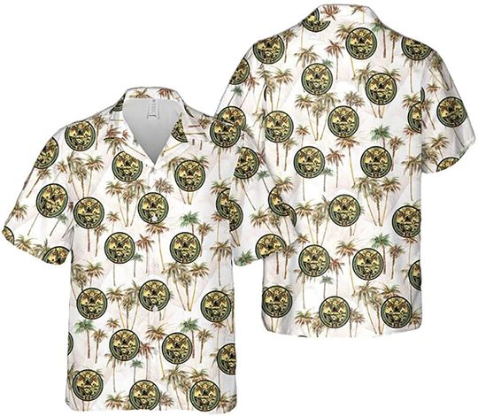 Discover San Francisco Firefighter Palm Tree Pattern Hawaiian Shirt