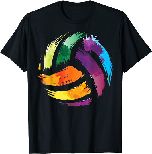 Discover Colorful Volleyball Cute Colorsplash Ball Gift T-Shirt