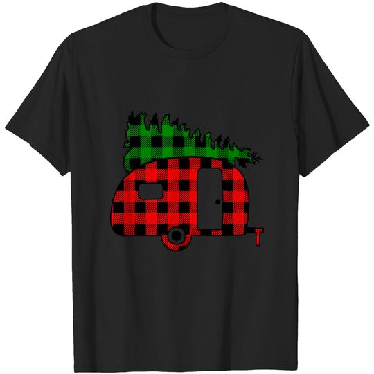 Discover Christmas Plaid Camper Family Matching T-Shirt