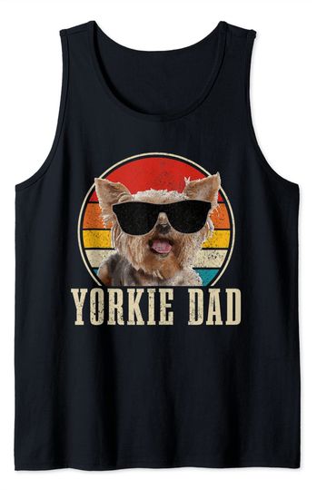 Discover Yorkie Dad Sunglasses Funny Dog Vintage Tank Top