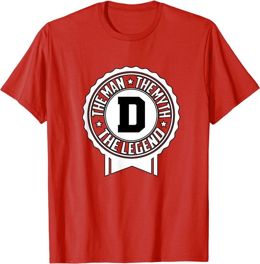 Discover Mens The Man The Myth The Legend Monogrammed Letter D T-Shirt