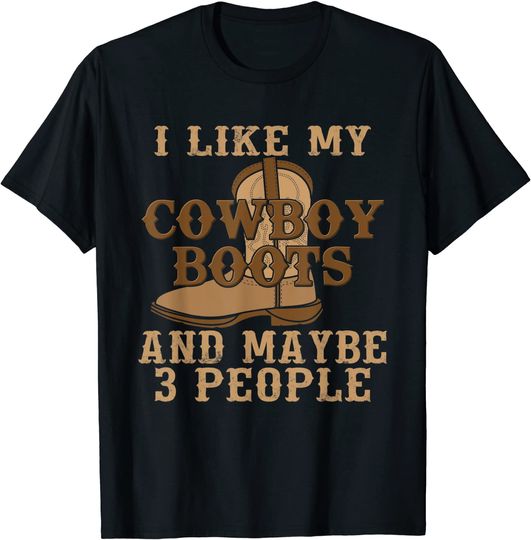 Discover Cowboy Cowgirl Barn Bull Rider: my Cowboy Boots and 3 People T-Shirt