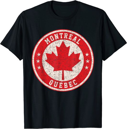 Discover Canadian Maple Leaf T-Shirt Montreal Quebec Canada Maple Leaf Sign Distressed Print