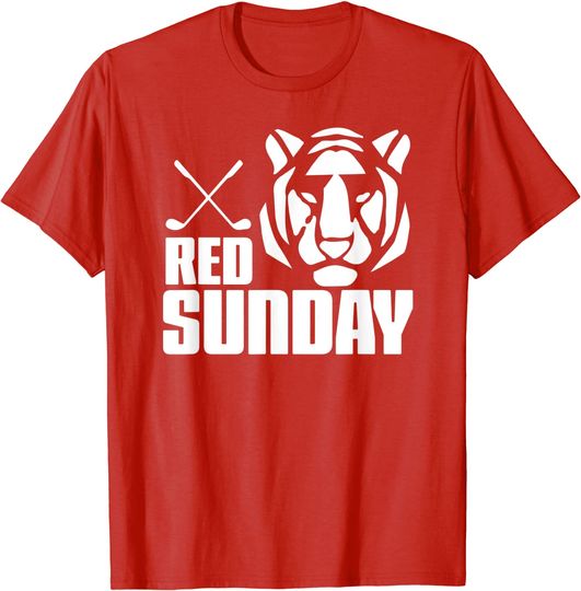 Discover Tiger Red Sunday Golf tshirt