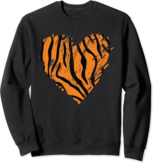 Discover Heart Tiger Print Sweatshirt