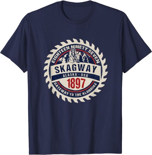 Discover Skagway Alaska 1897 Historic Gold Rush Town Souvenir Gift T-Shirt