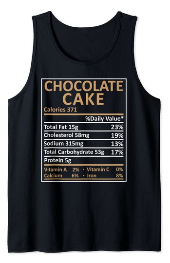 Discover Christmas Chocolate Cake Nutritional Facts Tank Top