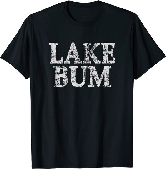 Discover Distressed Lake Bum T-Shirt