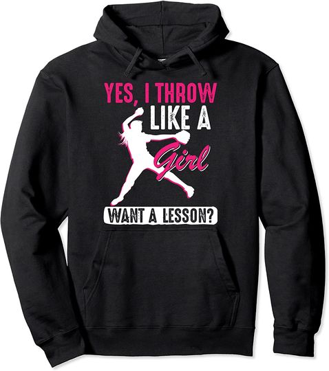 Discover Yes, I Throw Like A Girl | Cool Pitchers Funny Softball Gift Pullover Hoodie
