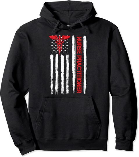Discover American Flag NP Nurse Practitioner Graduation Gifts Pullover Hoodie