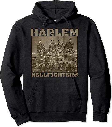 Discover Black Military History USA Black History Harlem Hellfighters Pullover Hoodie