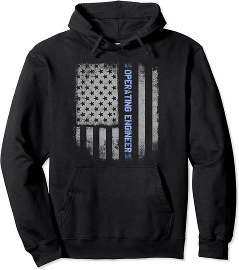 Discover Operating Engineer US Flag Hoodie