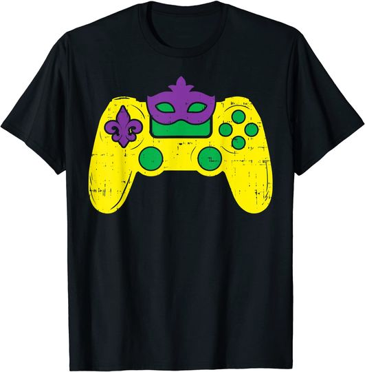 Discover Video Game Controller Gamer E-Sports Mardi Gras Boys Men T-Shirt