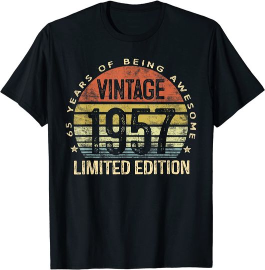 Discover 65 Year Old Gifts Vintage 1957 Limited Edition 65th Birthday T-Shirt