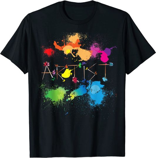 Discover Artist Messy Painters Funny Paint Splatter Art T-shirt