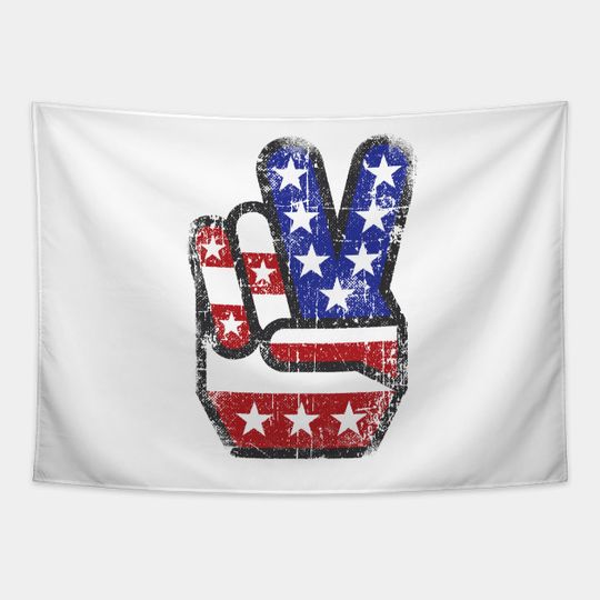 Discover Peace Sign Fingers - Peace Sign - Tapestry